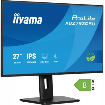 Monitor IIYAMA ProLite XB2792QSU-B1 27” IPS QHD 2560×1440 3 ms 178° VESA in hoogte verstelbare voet USB 3.2 hub luidsprekers zwart B energie