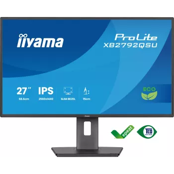 Monitor IIYAMA ProLite XB2792QSU-B1 27” IPS QHD 2560×1440 3 ms 178° VESA in hoogte verstelbare voet USB 3.2 hub luidsprekers zwart B energie