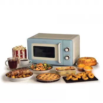 Ariete Vintage Line 3960 vintage magnetron, 800 W, 20 l inhoud, 3 functies, 5 kookstanden, timer, blauw