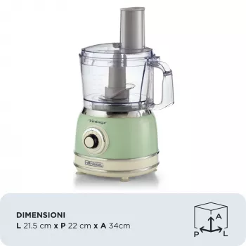 Keukenmachine ARIETE Vintage Line 1781/04 — 1000 W, 2,1 L, groen