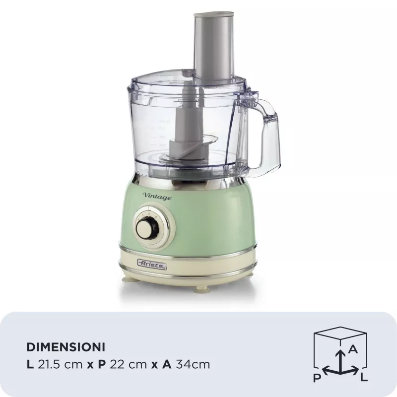 Keukenmachine ARIETE Vintage Line 1781/04 — 1000 W, 2,1 L, groen