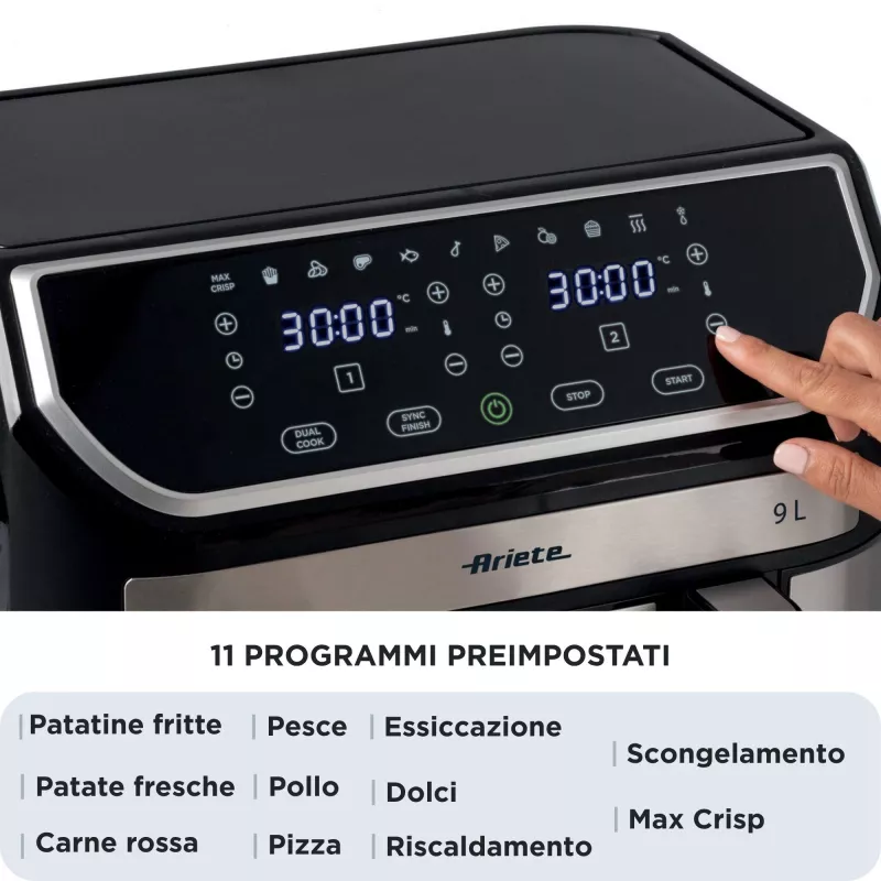 Heteluchtfriteuse Ariete 4625/00 9 L 2100 W zwart zilver