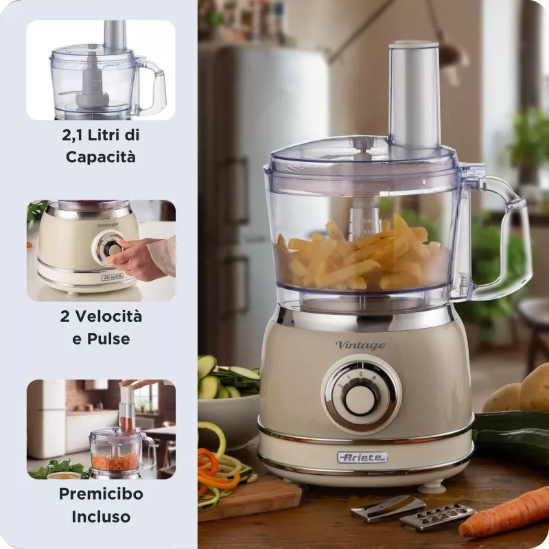 Ariete Vintage Line 1781/03 keukenmachine 1000 W 2,1 L beige