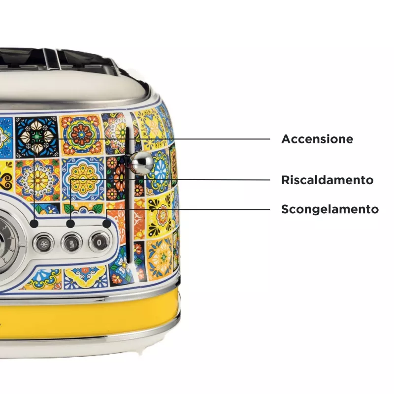 Toaster ARIETE Positano 4 sneetjes, 1630 W, veelkleurige uitvoering