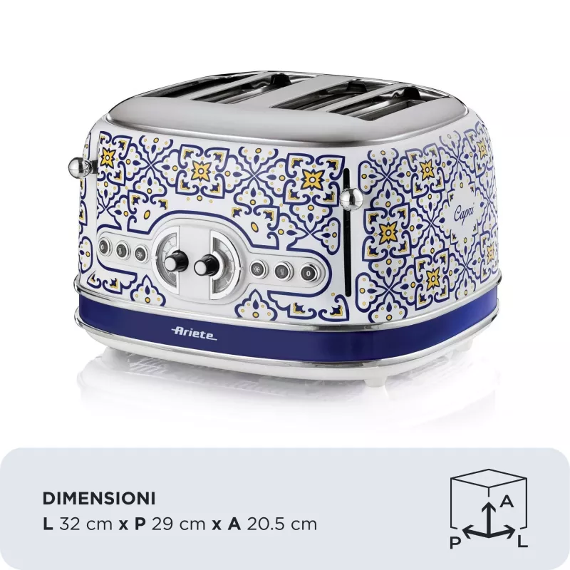 Toaster ARIETE Capri 4 sneetjes, 1630 W, wit/veelkleurig
