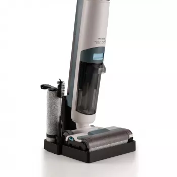 Ariete 2483 Aqua Force Wash & Vacuum, slimme stofzuiger, draadloze vloerreiniger, accu, zuigt en dweilt, dierenharen, droog en nat vuil, 700 ml inhoud, accessoires inbegrepen