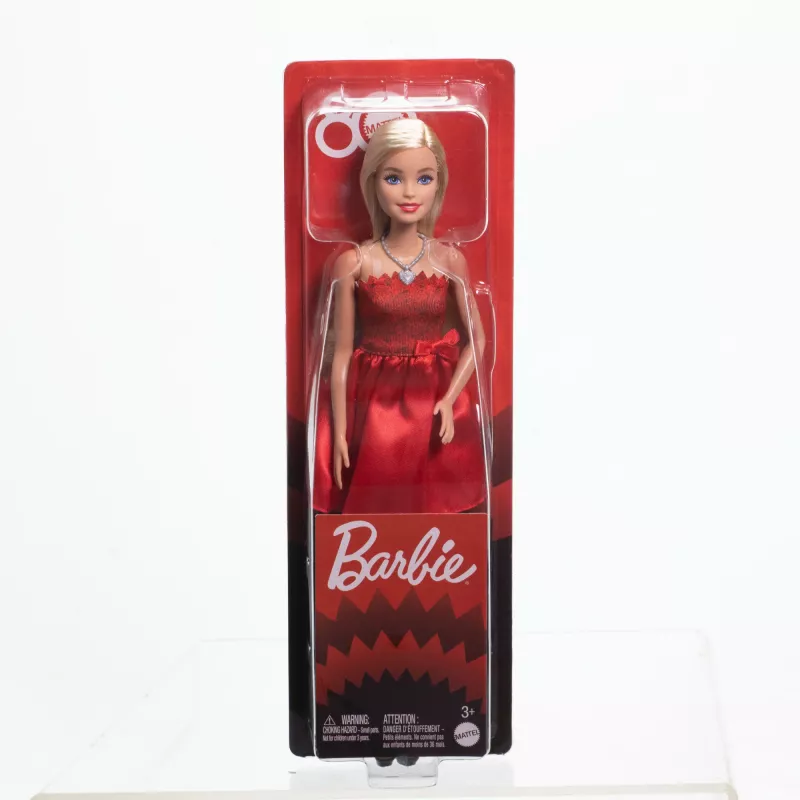 Barbie Mattel 80e jubileum robijnrode jubileummodepop met rode jurk en accessoires