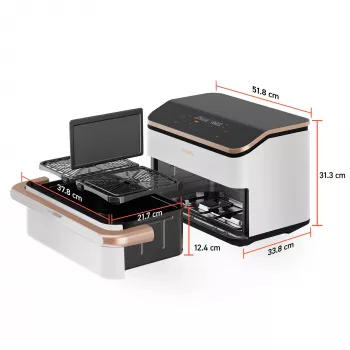 Cosori Dual Blaze Twinfry Chef Edition Double 10 L tafelmodel 2800 W heteluchtfriteuse roségoud, wit
