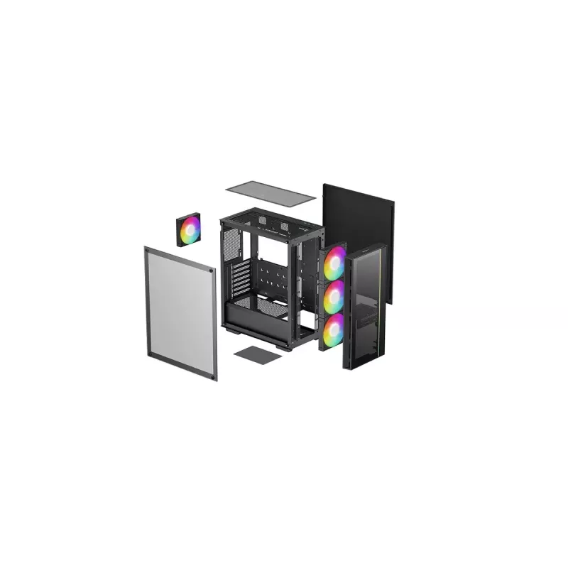 DeepCool MATREXX 55 V4 C R-MATREXX55-BCADA4-G-4 Midi Tower pc-behuizing, gehard glas, ATX/Micro-ATX/Mini-ITX, zwart