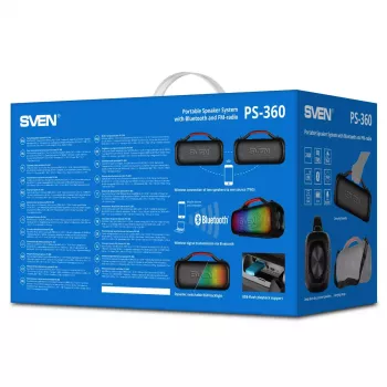 Mono draagbare luidspreker SVEN PS-360 zwart
