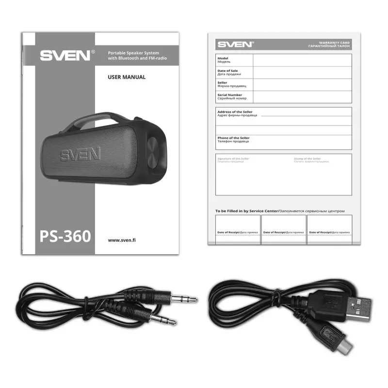 Mono draagbare luidspreker SVEN PS-360 zwart