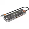 Canyon DS-13 CNS-TDS13 7-in-1 USB-C-hub, 4K HDMI, 3x USB 3.0, USB-C PD 100W, SD/microSD-kaartlezer, transparant Space Grey