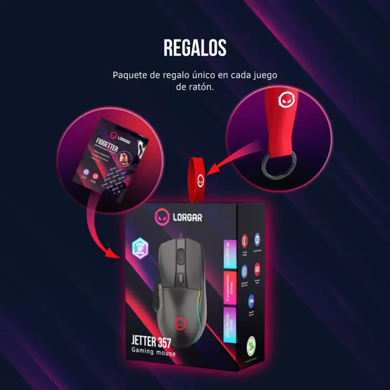 Muis Lorgar Jetter 357 gaming optisch rechtshandig
