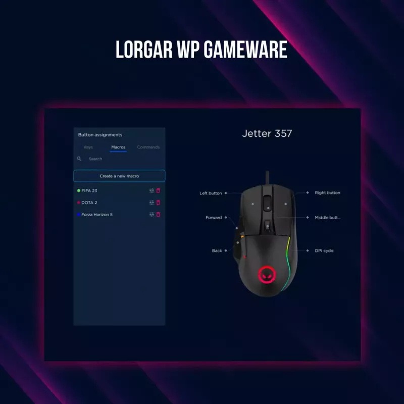 Muis Lorgar Jetter 357 gaming optisch rechtshandig
