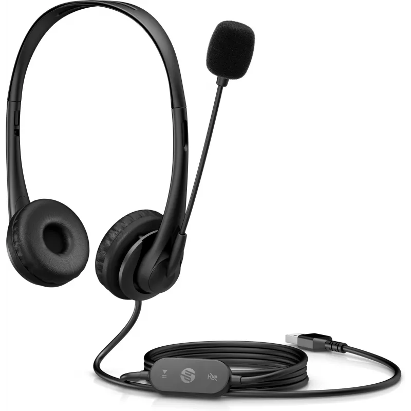 HP stereo USB-headset G2, bedraad, kantoor/callcenter, 90 g, headset, zwart