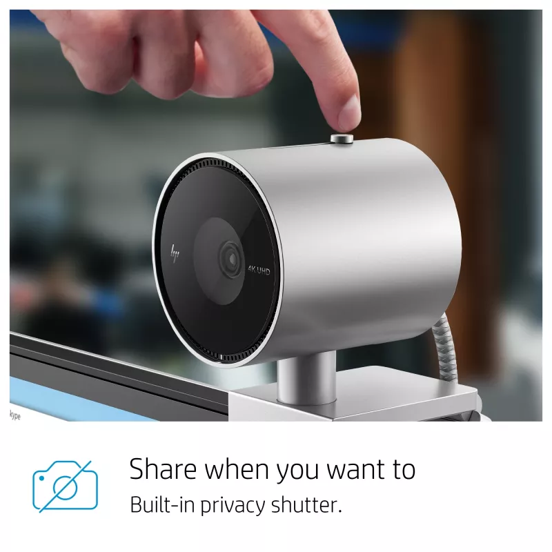 HP 950 4K-webcam, 3840 x 2160 pixels, Full HD, 30 fps, 1x, auto, auto