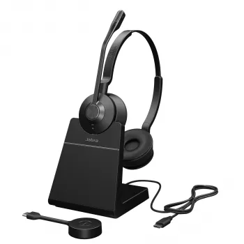 Jabra Engage 55 - USB-C UC stereo stand, EMEA/APAC, draadloos, kantoor/callcenter, 83 g, headset, zwart, titanium