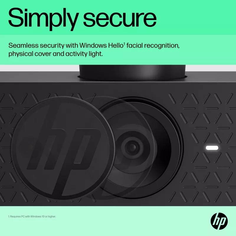 HP 625 FHD-webcam, 4 MP, 1920 x 1080 pixel, Full HD, zakelijk, USB, zwart