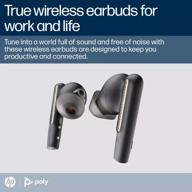 HP Poly Poly Voyager Free 60 UC Carbon zwart earbuds +BT700 USB-A-adapter +Basic Charge Case