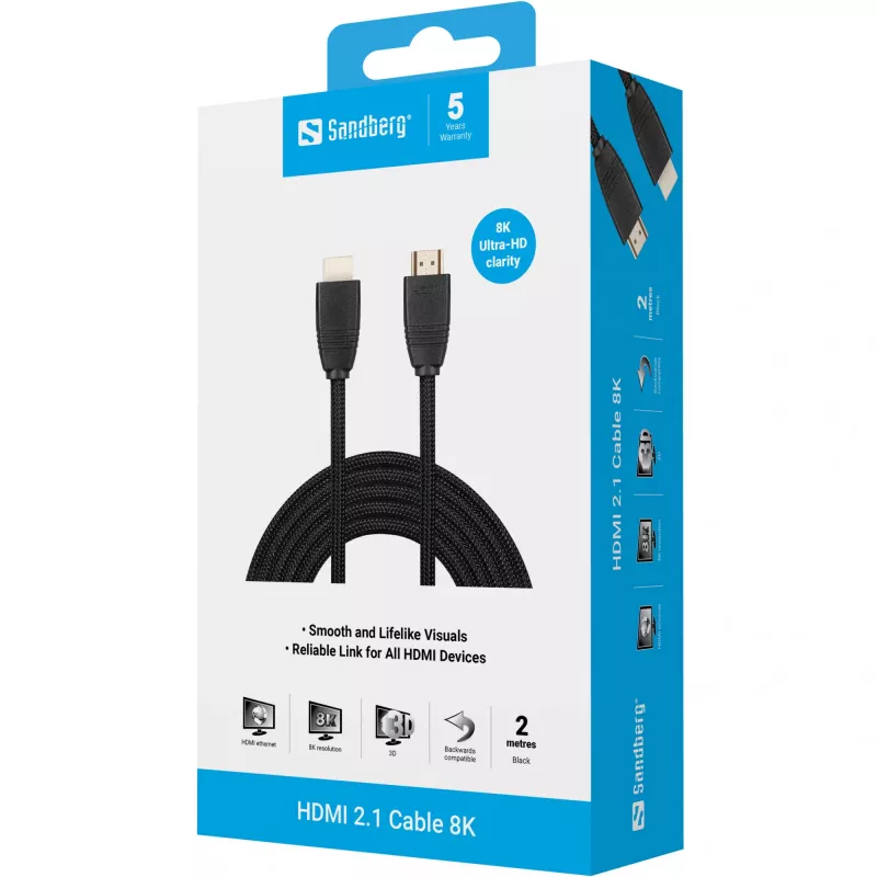 HDMI-kabel Sandberg HDMI 2.1-kabel 8K 2m