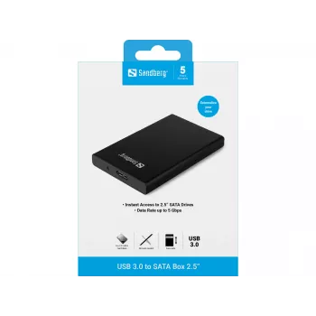 HDD/SSD-behuizing Sandberg USB 3.0 to SATA Box 2.5''