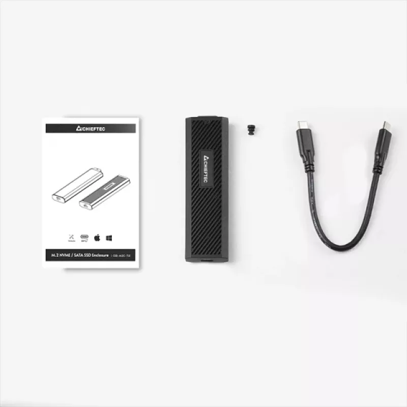 Chieftec CEB-M2C-TLE - geheugenbehuizing - M.2 - M.2 NVMe-kaart - USB 3.2 (Gen 2)