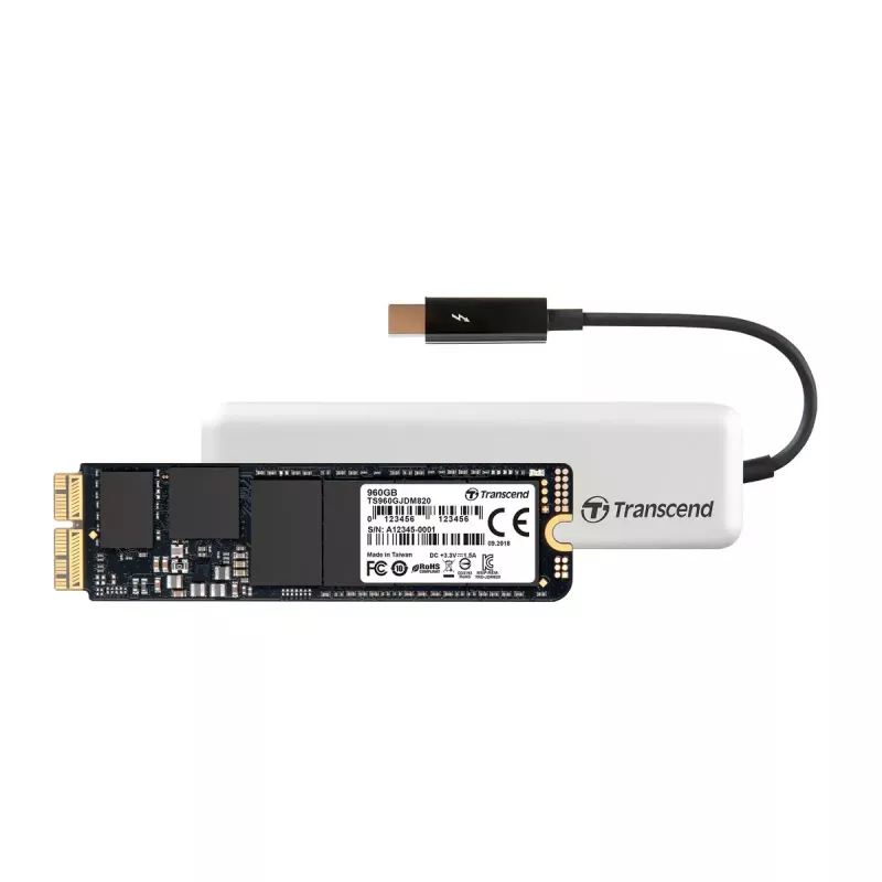 Transcend JetDrive 855 960 GB NVMe PCIe SSD voor Mac, met Thunderbolt-behuizing (TS960GJDM855)