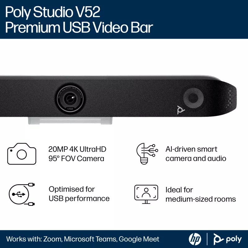 HP Poly Studio V52 USB-videobar