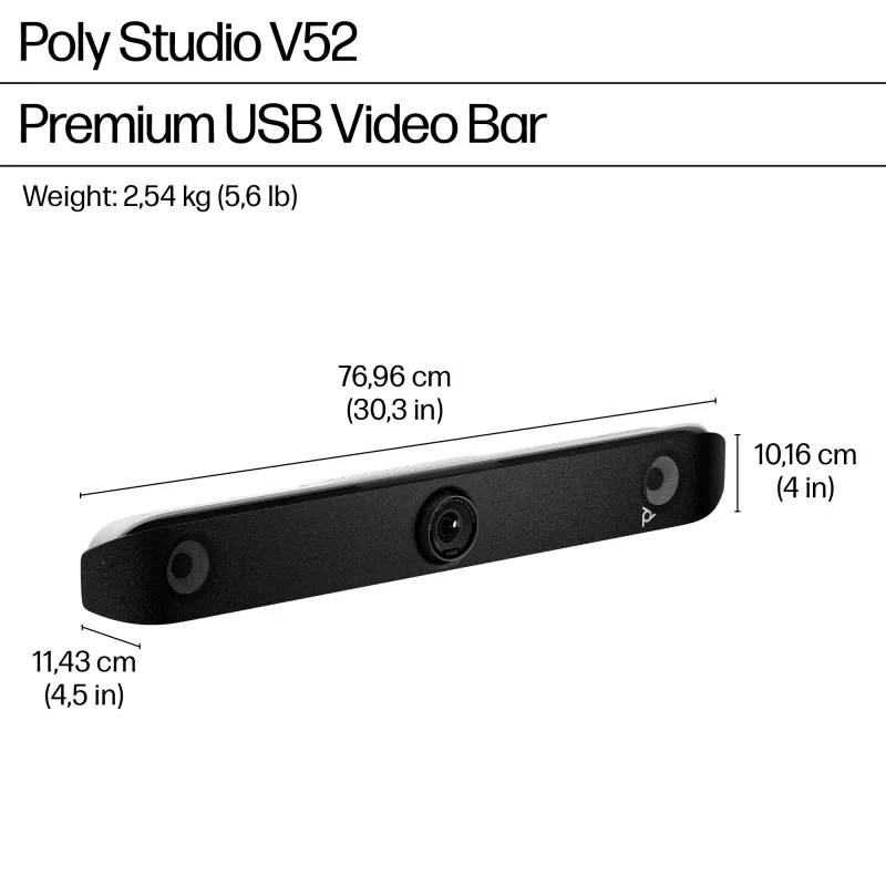 HP Poly Studio V52 USB-videobar