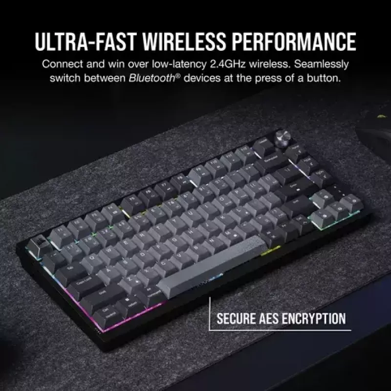 Mechanisch gaming-toetsenbord Corsair K65 PLUS WIRELESS RGB Wireless USB zwart