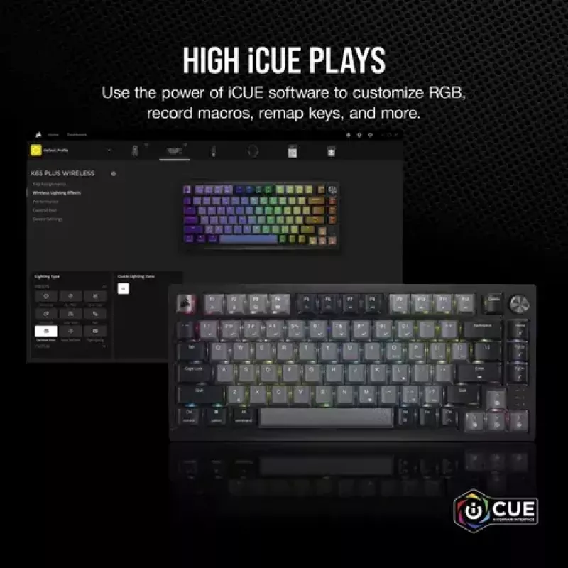 Mechanisch gaming-toetsenbord Corsair K65 PLUS WIRELESS RGB Wireless USB zwart