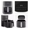 Hisense HAF1900D heteluchtfriteuse, 7 l, 1800 W, 200 °C, 10 voorgeprogrammeerde programma's