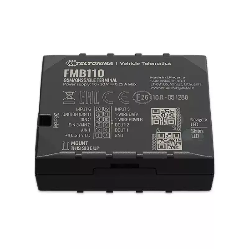 GPS-tracker Teltonika FMB110 Auto Zwart stofbestendig 0,128 GB