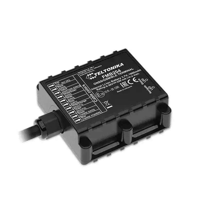 GPS-tracker Teltonika FMB204 Universeel Zwart Single SIM 1800 mAh
