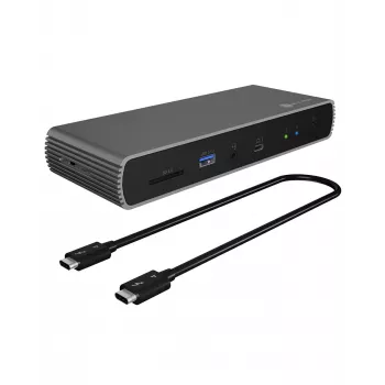 ICY BOX IB-DK8801-TB4 bedraad Thunderbolt 4 antraciet, zwart