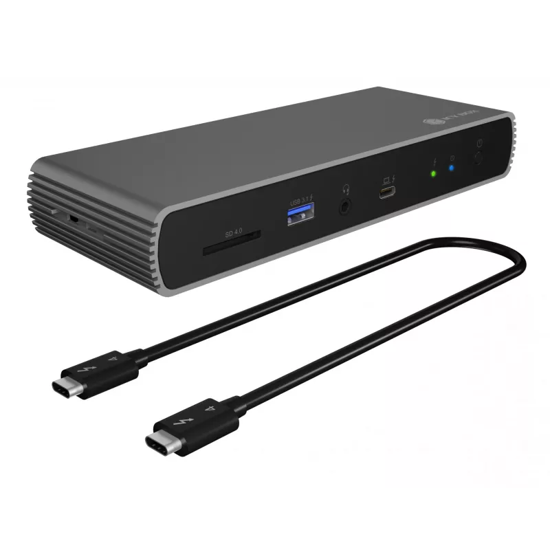 ICY BOX IB-DK8801-TB4 bedraad Thunderbolt 4 antraciet, zwart