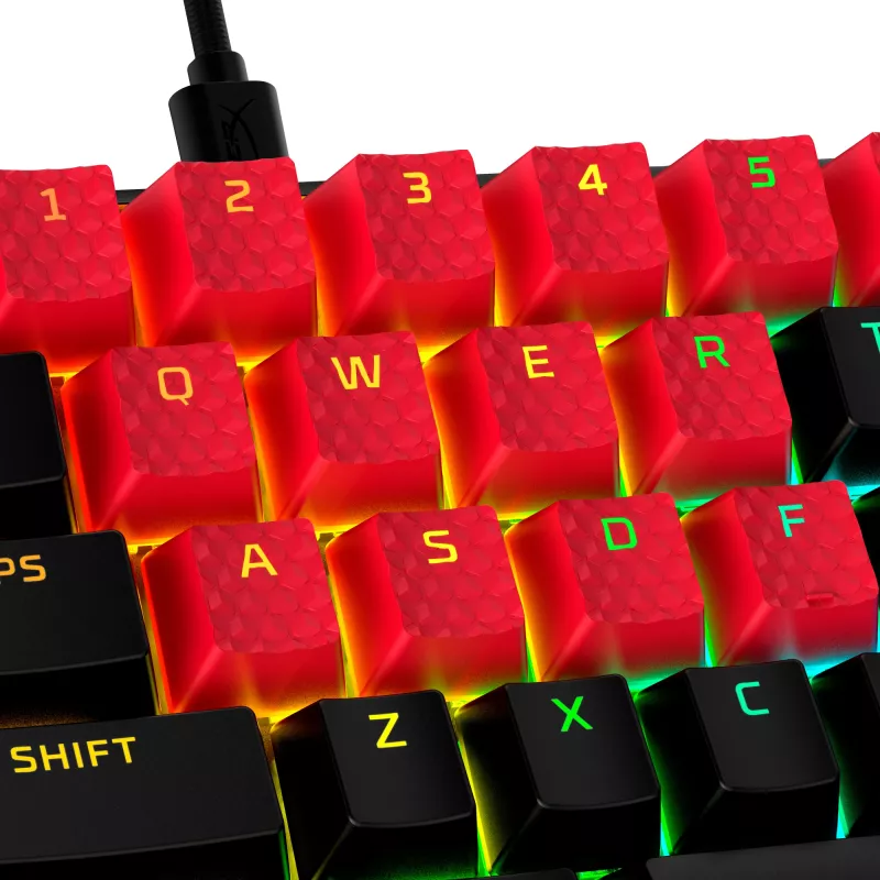 HyperX rubberen keycaps - gaming-accessoireset - rood (US-layout)