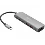 Sandberg 136-65 USB-C-dockingstation HDMI + 2x USB-A + 2x USB-C + PD 100 W, USB 3.2, 4K 60 Hz, aluminium, zilver
