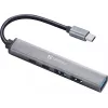 Sandberg USB-C naar 3xUSB-A+2xUSB-C SAVER USB 3.2 Gen 1 grijs aluminium