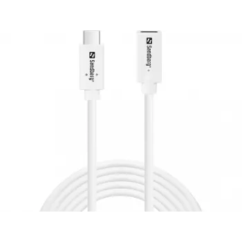 Sandberg USB-C-naar-USB-C-kabel 2M 100W USB 3.2 Gen 2 wit