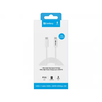 Sandberg USB-C>C USB4 240W 40Gbps 2M kabel