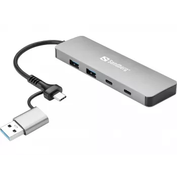 Sandberg USB-C/A naar 2xUSB-A+2xUSB-C hub