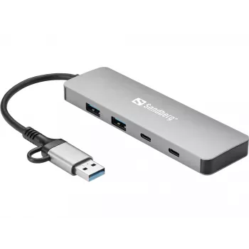 Sandberg USB-C/A naar 2xUSB-A+2xUSB-C hub