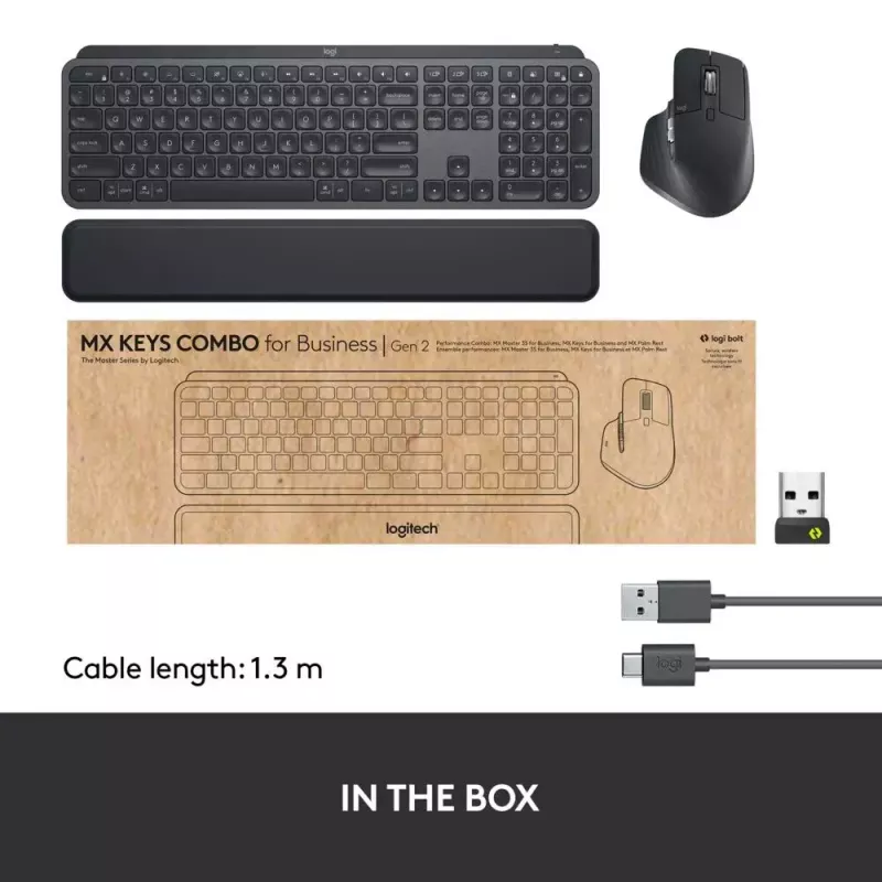 Toetsenbord-muiscombinatie Logitech MX Keys Combo for Business Gen 2