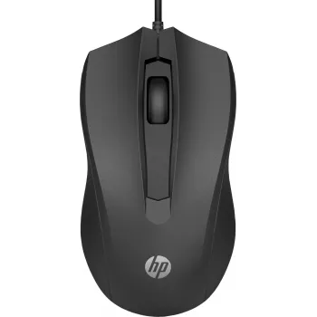 HP bedrade muis 100, dubbelhandig, optisch, USB Type-A, 1600 DPI, zwart