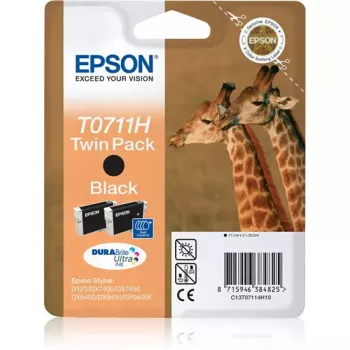 Epson Giraffe twinpack zwart T0711H DURABrite Ultra inkt