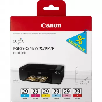 Canon PGI-29 C/M/Y/PC/PM/R 6 inktcartridges multipack