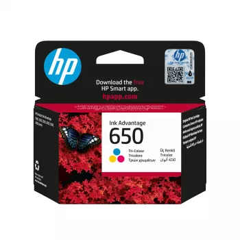 HP 650 tri-color originele Ink Advantage cartridge, cyaan, magenta, geel, 1 st., 200 pagina's