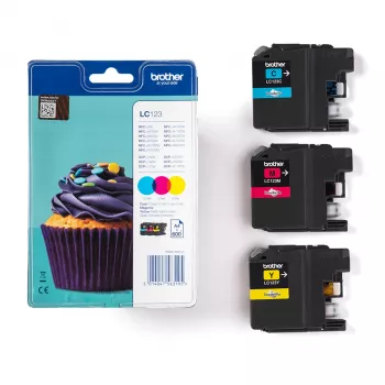 Brother LC123RBWBP inktpatroon 3 stuks origineel cyaan, magenta, geel