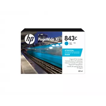 HP 843C 400 ml cyaan PageWide XL printerpatroon, cyaan, 1 stuk